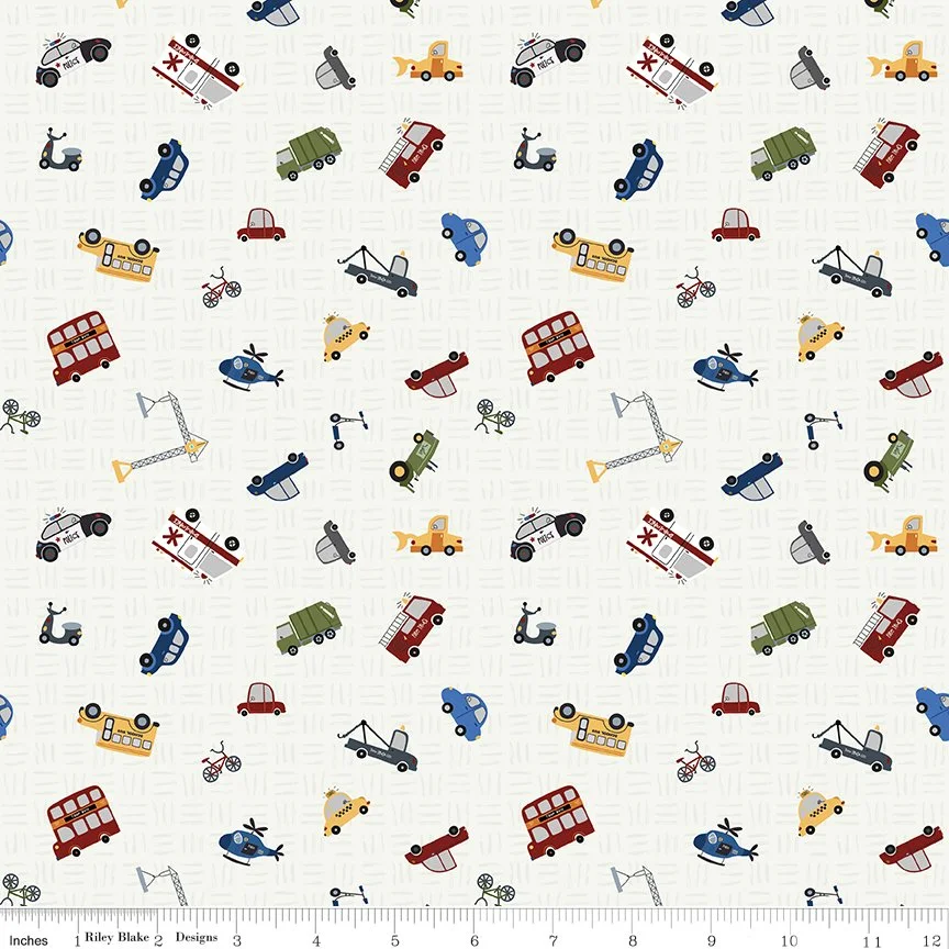 It Takes a Village Traffic Jam Cloud Yardage