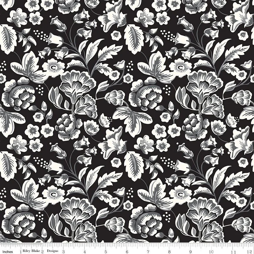 Midnight Meadow Main Black Yardage