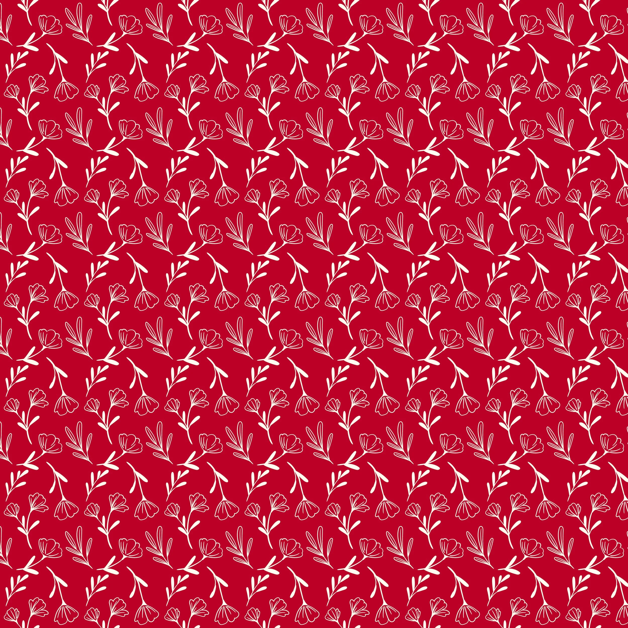 Radiant Ruby Floral Schoolhouse Yardage