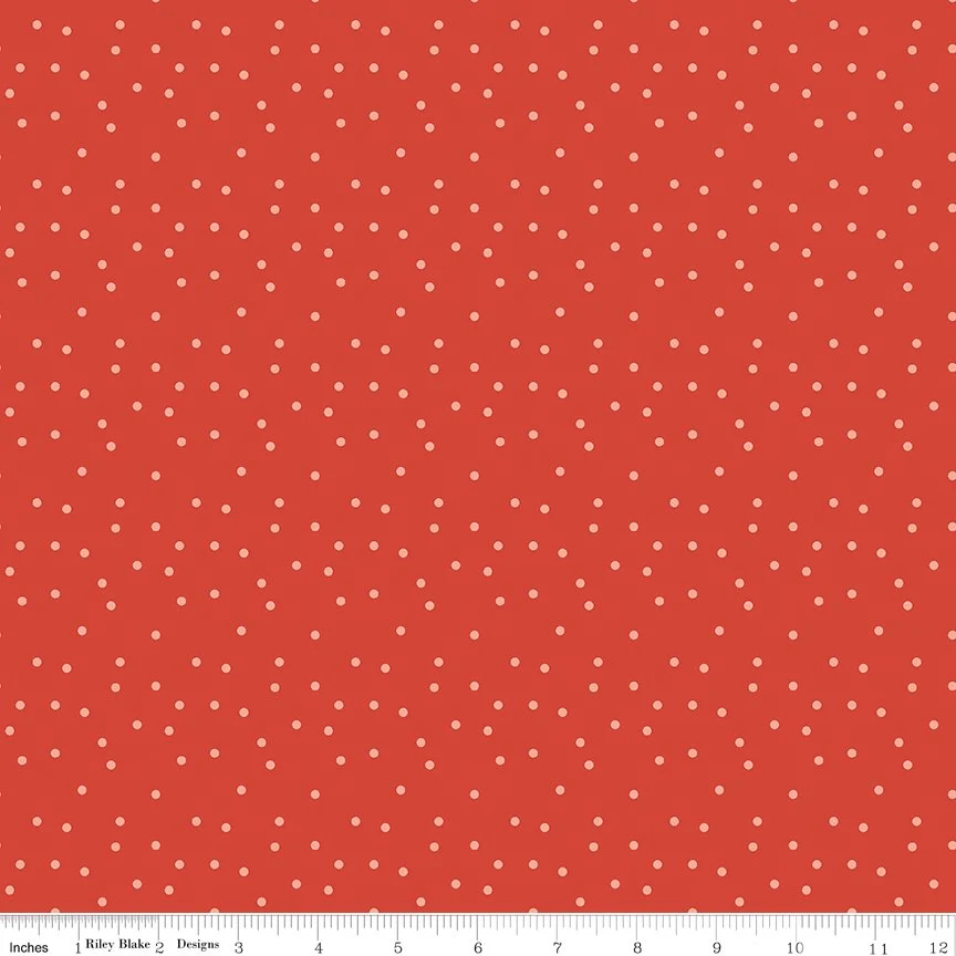 Vintage Charm Dots Red Yardage