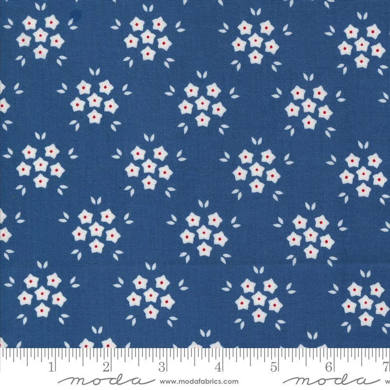 Hollyhocks Roses Flower Puffs Bluebell Yardage