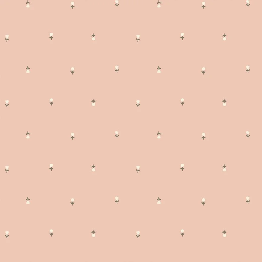 Blush 'n Butterscotch Tulips Blush Yardage