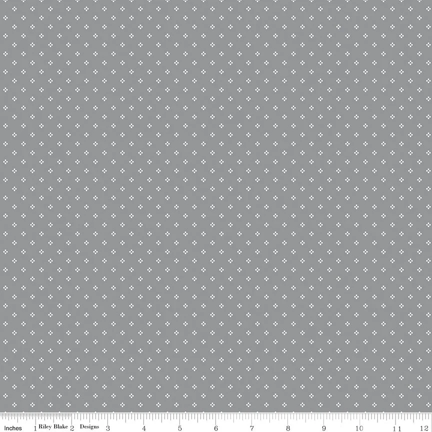 Midnight Meadow Calico Gray Yardage