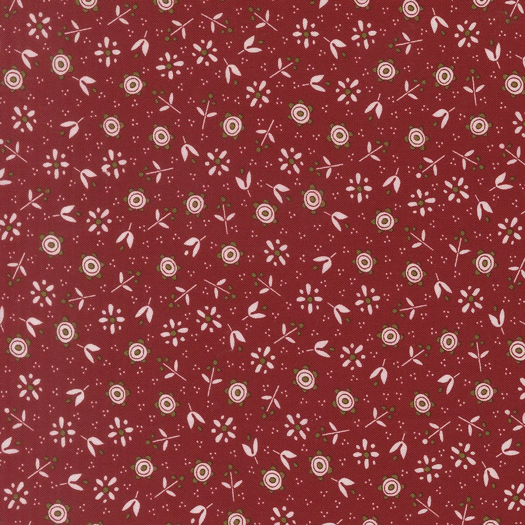 Chilly Christmas Flowers Red Yardage