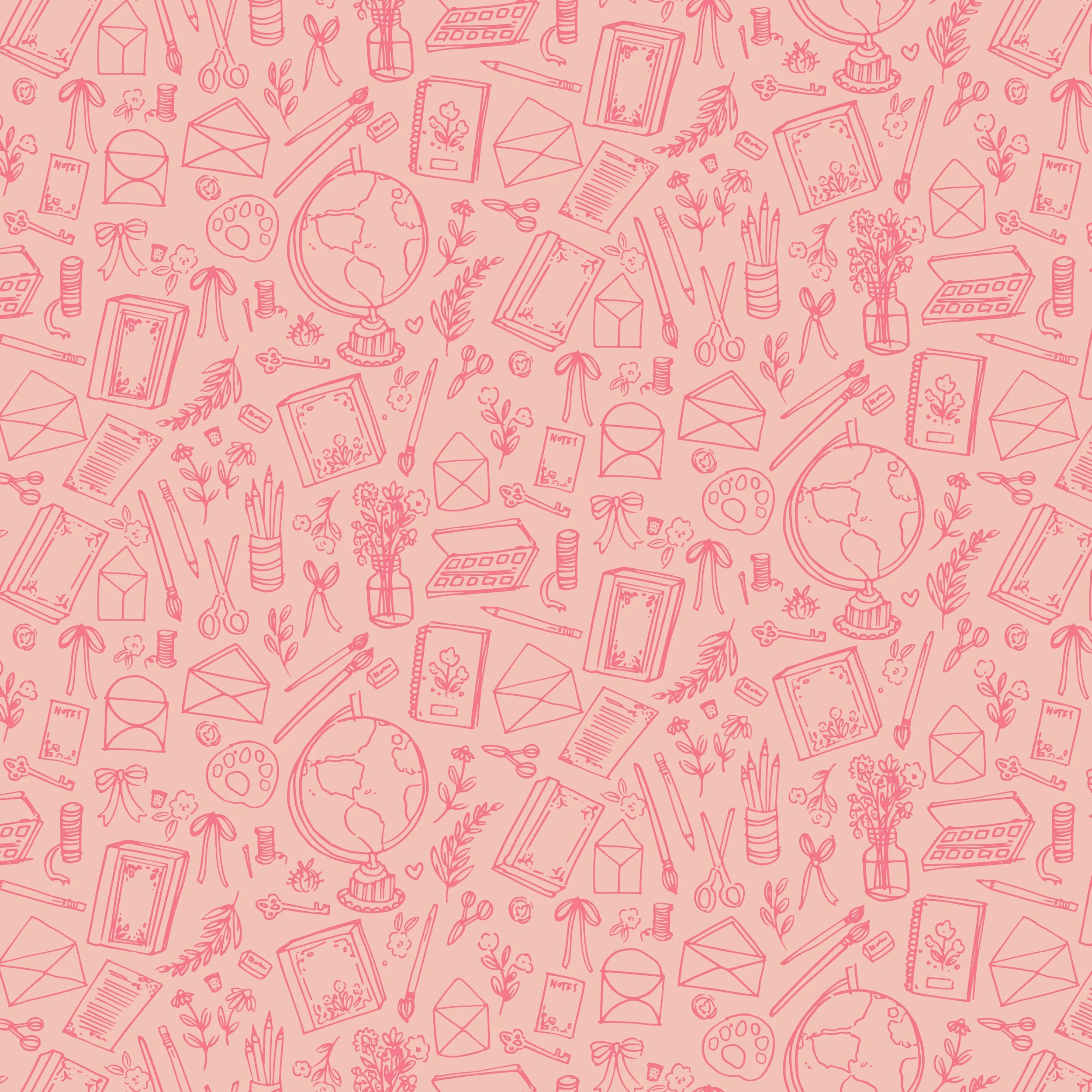Floral Charms Collection of Things Blush Yardage