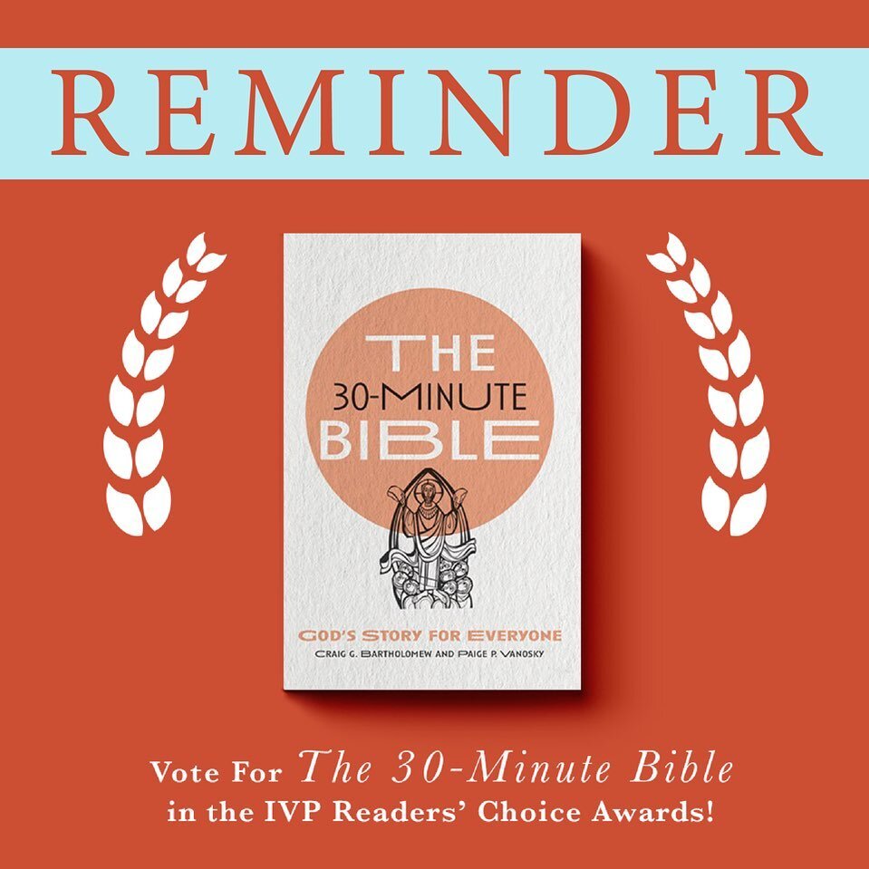 Your first vote enabled @the30minutebible to make it to the FINALS! If you enjoyed the book, please vote one last time. A win will go a long way to reach others with the knowledge of God's immense love for them through Jesus, as told within the pages