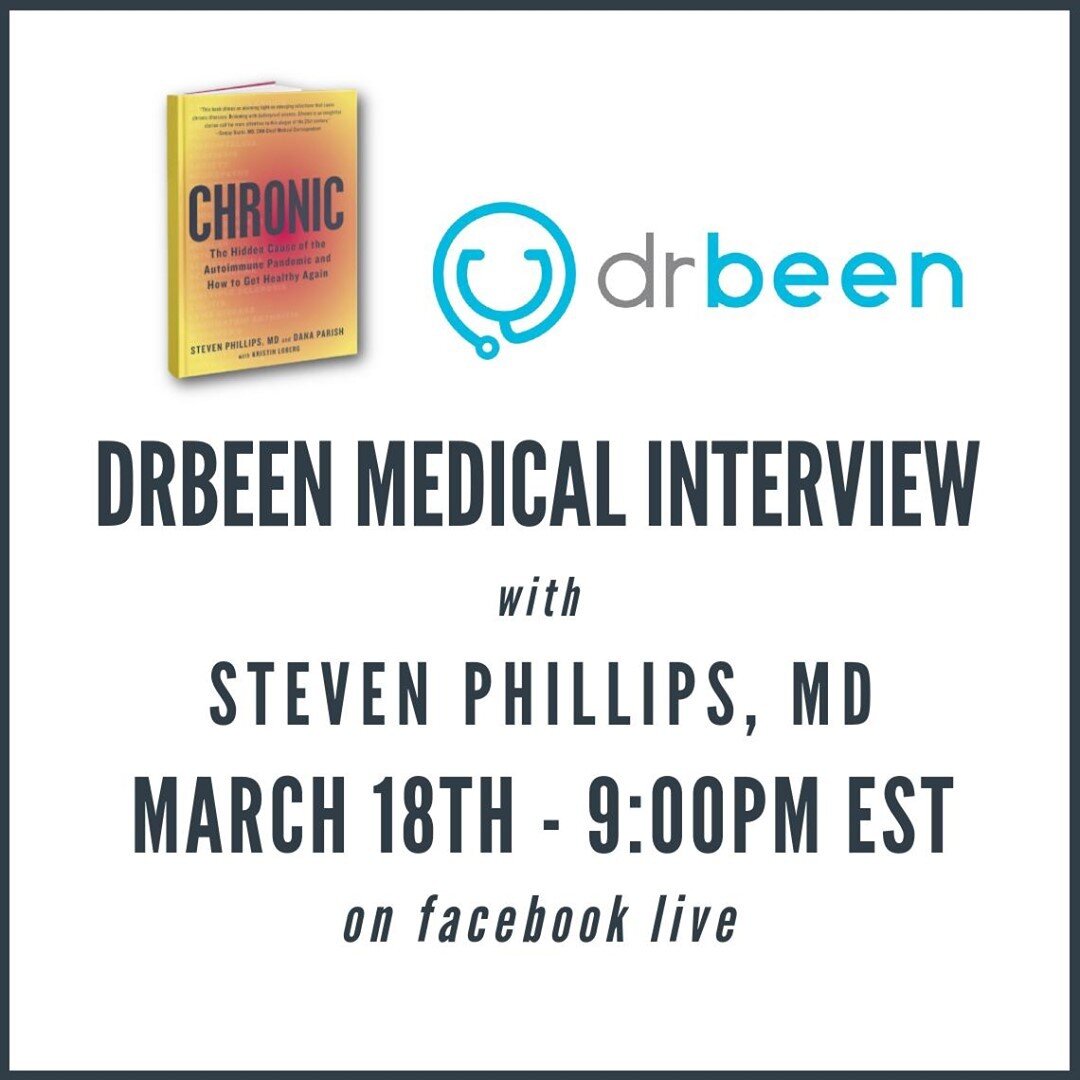 💻Join us on Facebook LIVE next Thursday, March 18th at 9PM EST for a @drbeen_medical interview with Steven Phillips, MD.