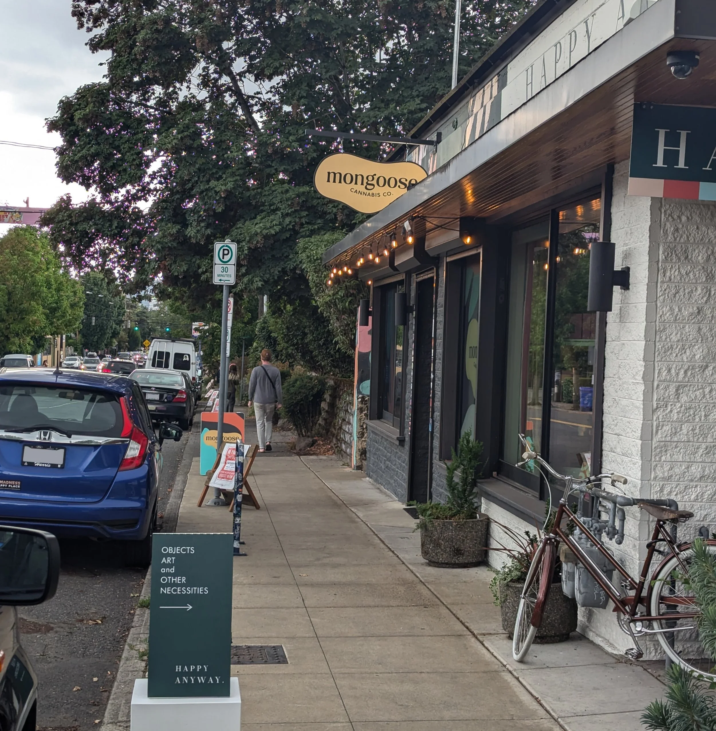 Image of the street view of Mongoose retail shop and Happy Anyway a retail shop