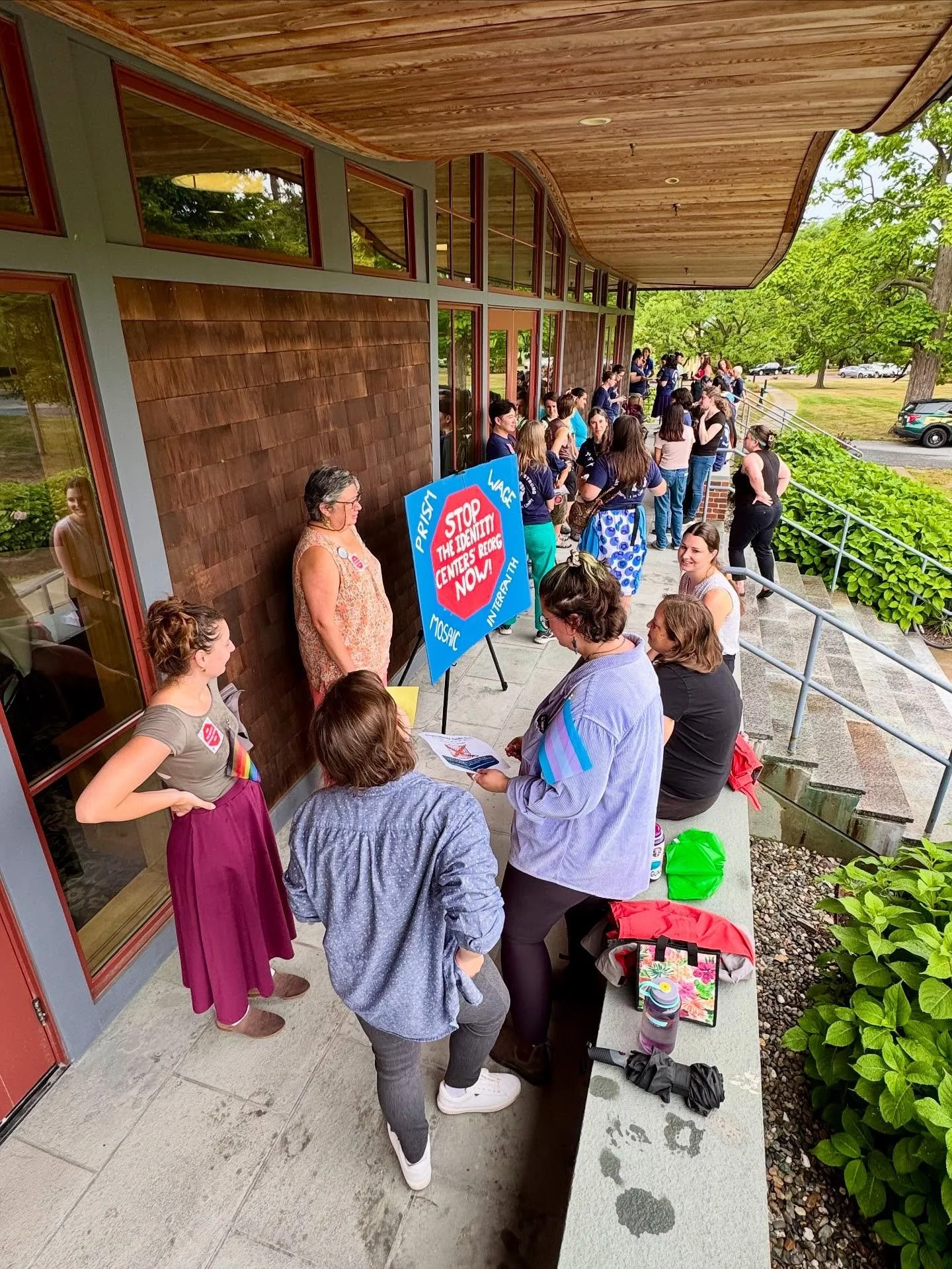 Strong turnout from students, staff and faculty at today’s Stop The Identity Centers’ Reorg action! Stay tuned for further actions…