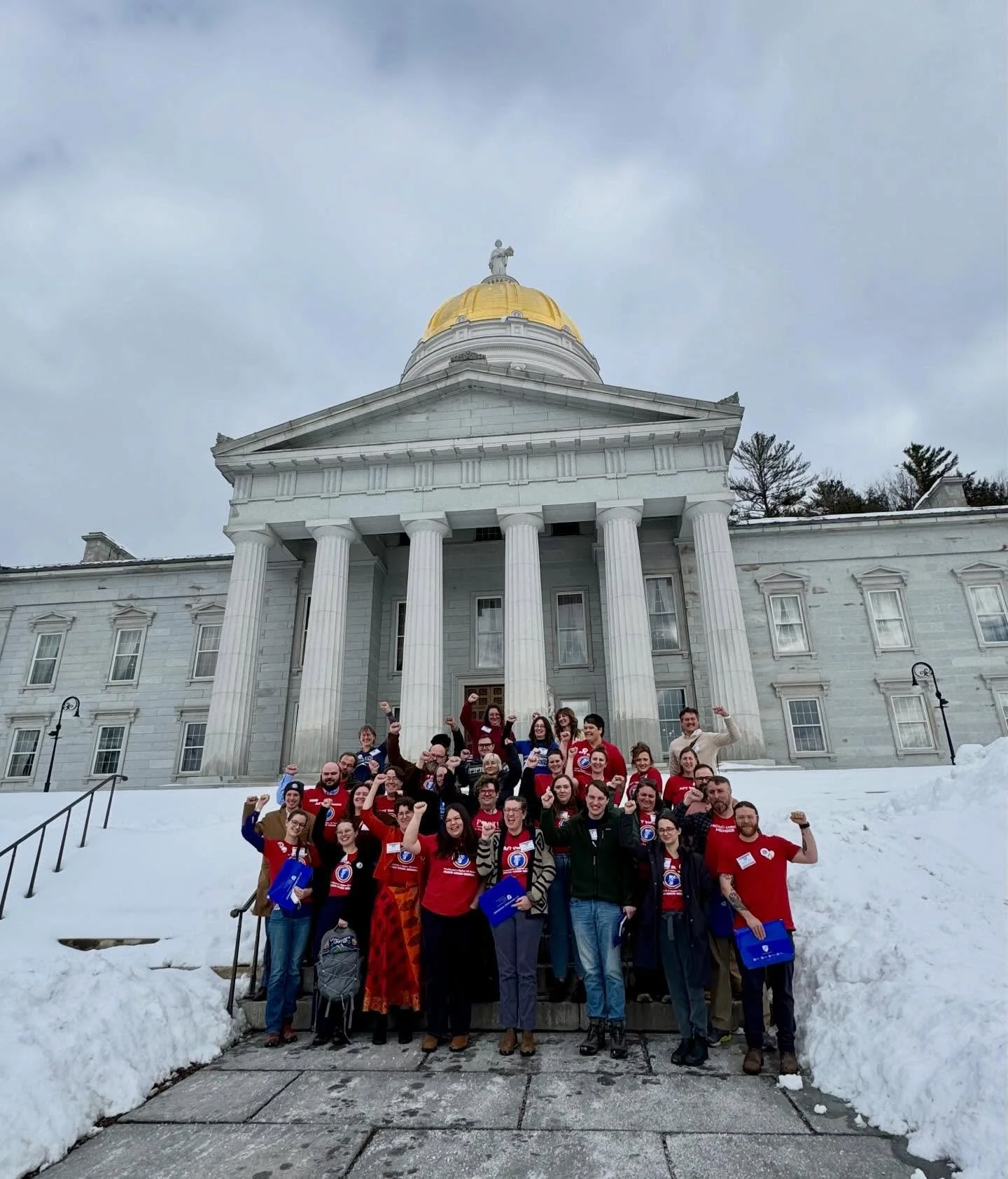 Last Thursday, UVMSU members and union siblings from across the state spent the day in Montpelier advocating for our policy priorities as part of AFT Legislative Action Day. UVMSU combined forces with other public higher ed unions UA (UVM faculty), V