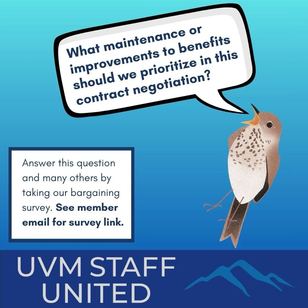 Take the bargaining survey now to help determine what protections and improvements to benefits we should push for in our next contract! See the member email for information and a link to take the survey.
