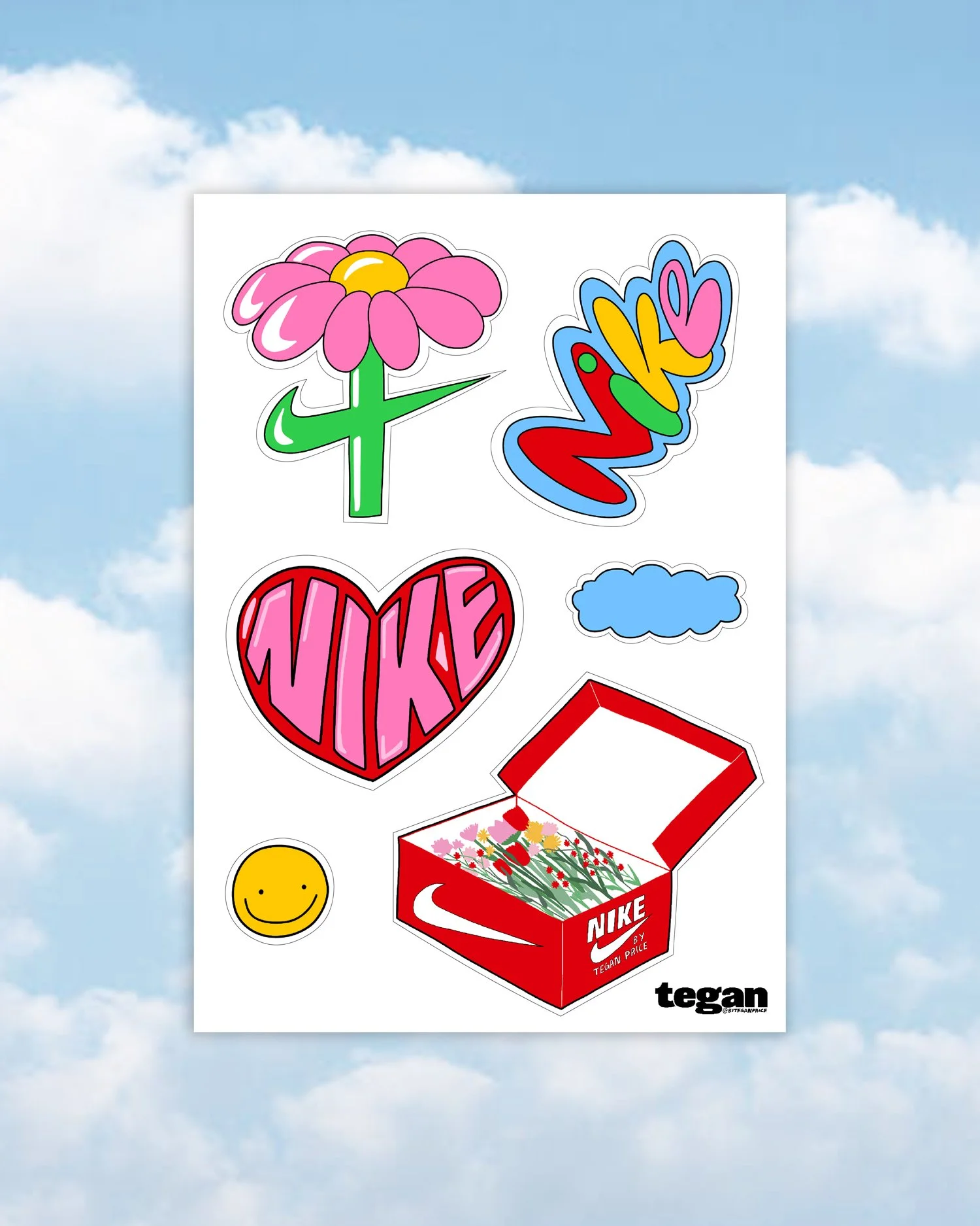 Nike-Inspired Sticker Sheet