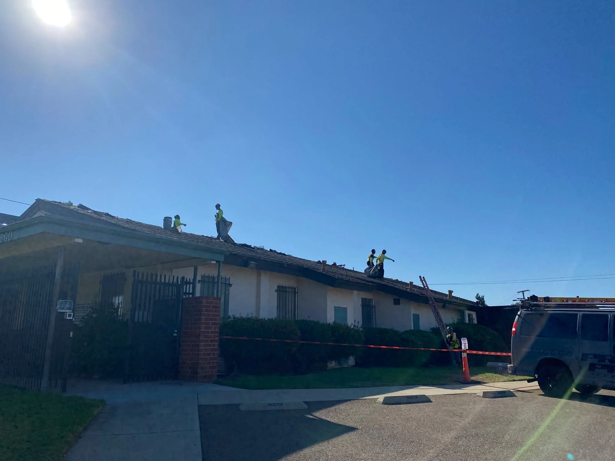 In just one week, crews have removed three layers of shingles from the roof! Because of the extra layer and the need to replace the diagonal strip sheathing with new materials, the total project cost has increased by $15,400. We are working to stay w