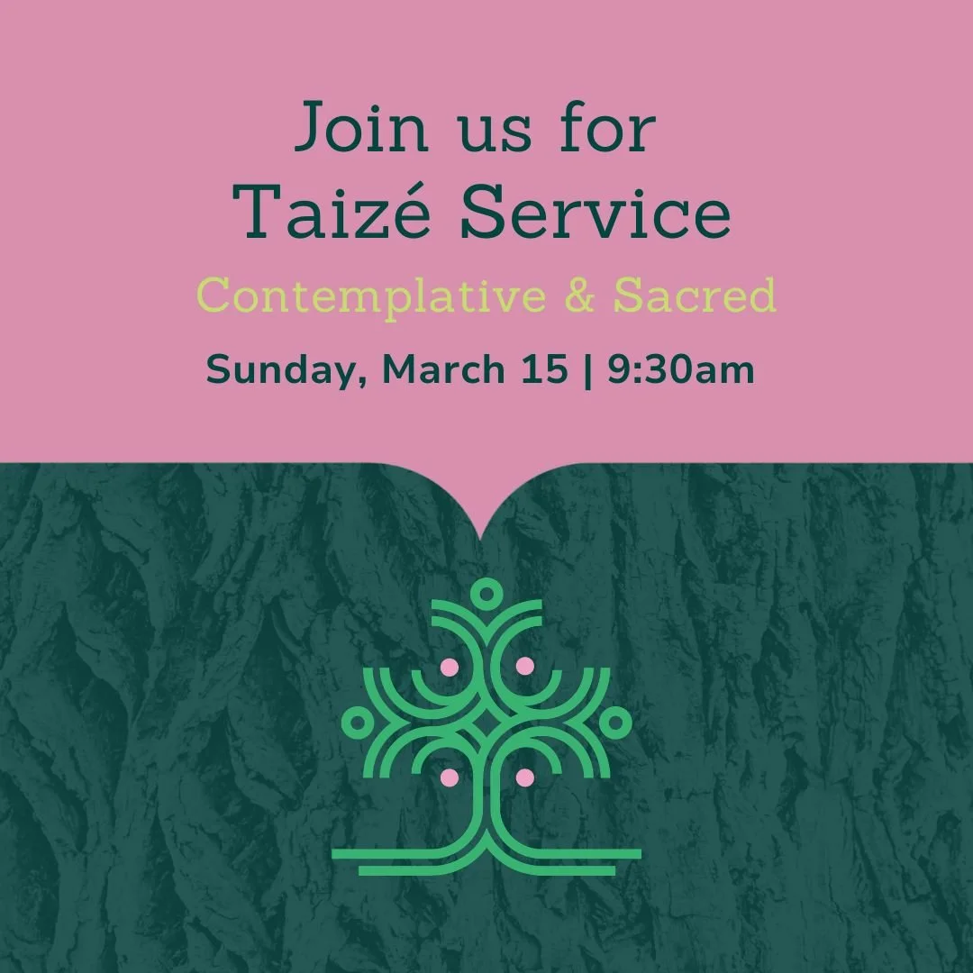 Join us this Sunday for our Taiz&eacute; Service. Taiz&eacute; worship emphasizes simple phrases, lines from the Psalms, and/or other pieces of Scripture for meditative worship. Although developed in a monastic order in France, it now has global part