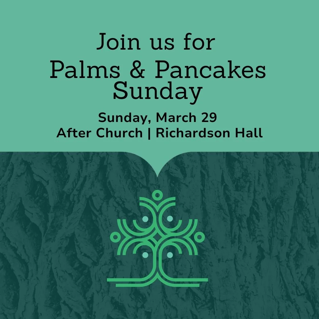This Sunday is Palm Sunday when we reflect on Jesus' entrance to Jerusalem before he makes his way to the cross. We will be taking the One Great Hour of Sharing Offering, and we invite you to join us for a pancake breakfast after service in Richardso