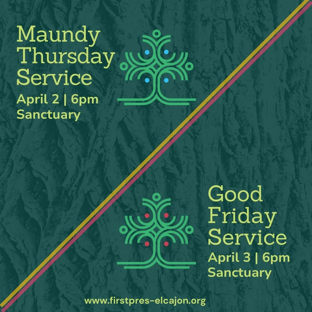 As we enter Holy Week, we invite you to journey with us. Join us this Thursday at 6pm for our Maundy Thursday service as we remember Jesus&rsquo; final meal, his call to love, and his journey to the cross. Then, gather with us on Good Friday at 6pm a