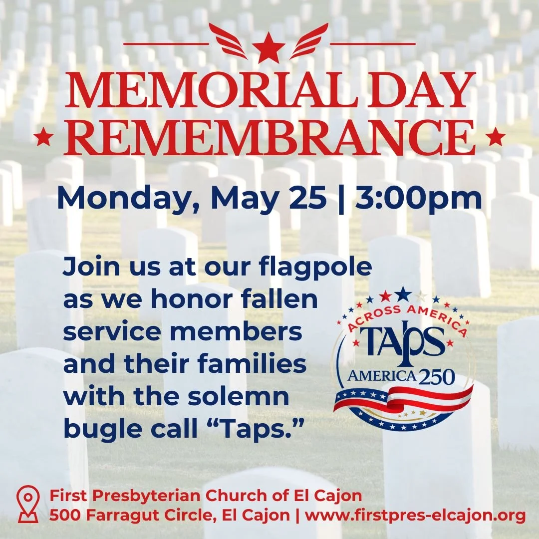 Please join us on Monday, May 25, on the front lawn by the flagpole for a National Moment of Remembrance honoring our fallen service members. At 3:00pm, Dennis McKinley will perform a live rendition of &ldquo;Taps&rdquo; as part of Taps Across Americ