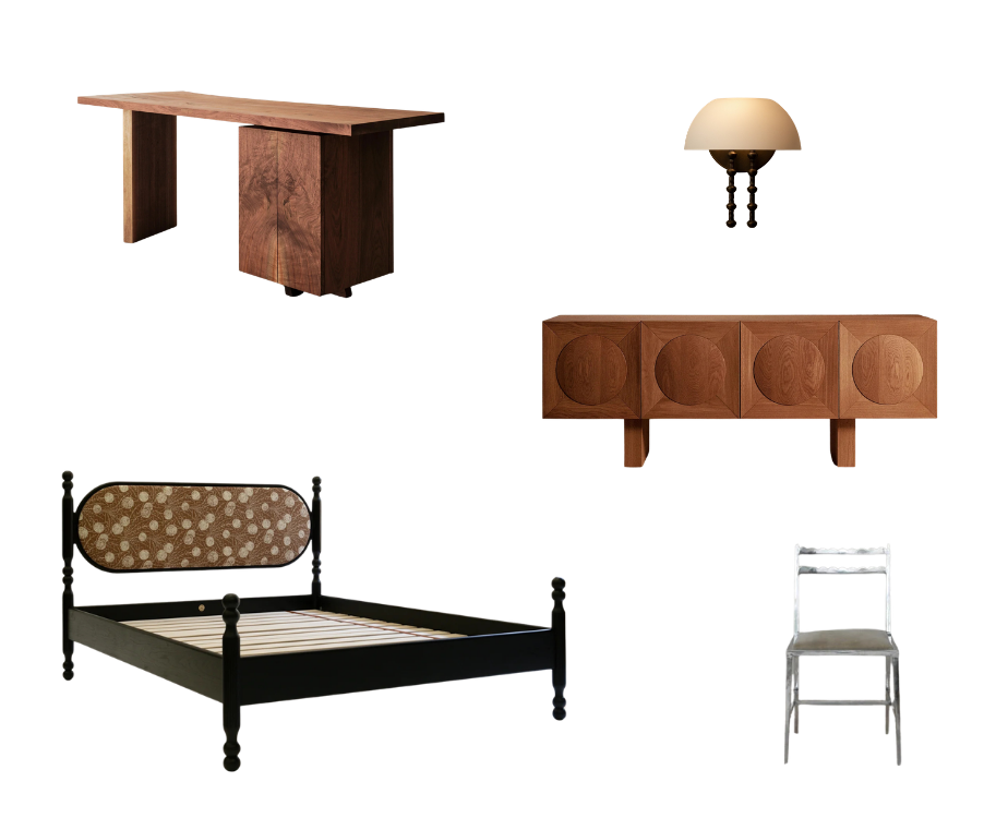Styling notes graphic describing durable, human-scale furnishings for early 20th-century California bungalows, Oakland Bungalow (61st Street) full-service remodel by Spearman Spaces