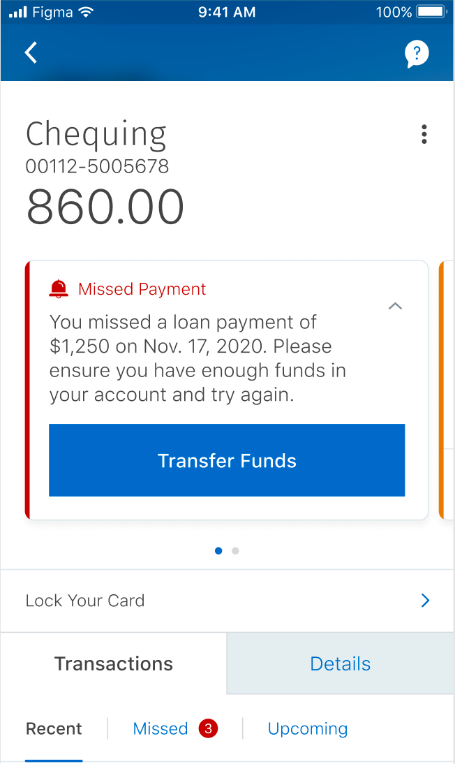 The app notifies user when they miss a payment by predicting the usual payment date. There are few nuances in the features. This feature was heavily researched during the UT sessions to get it right. If done wrong, the user might not be able to trus…