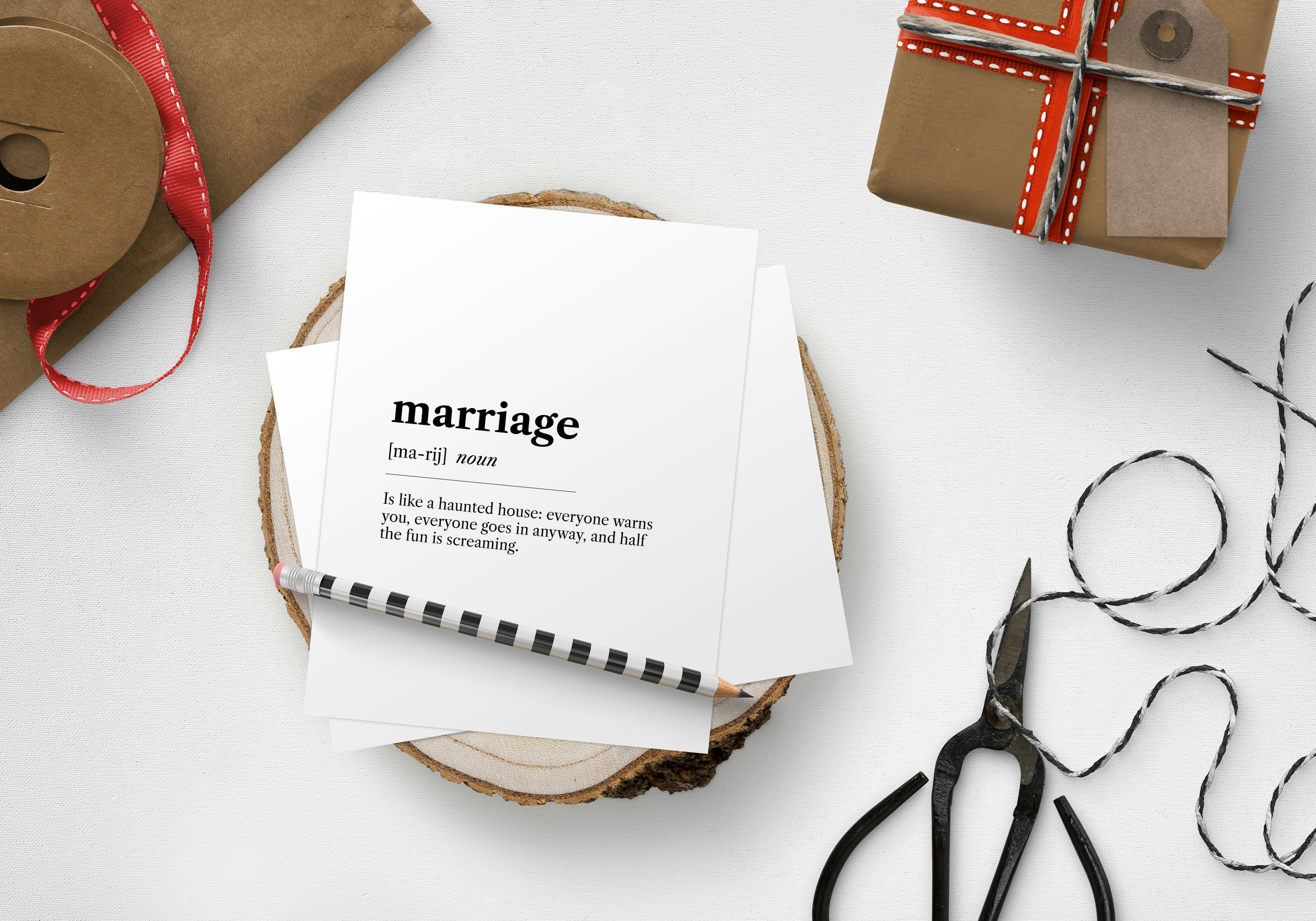 Marriage Definition Print – Funny Haunted House Quote — CLS Celebrant