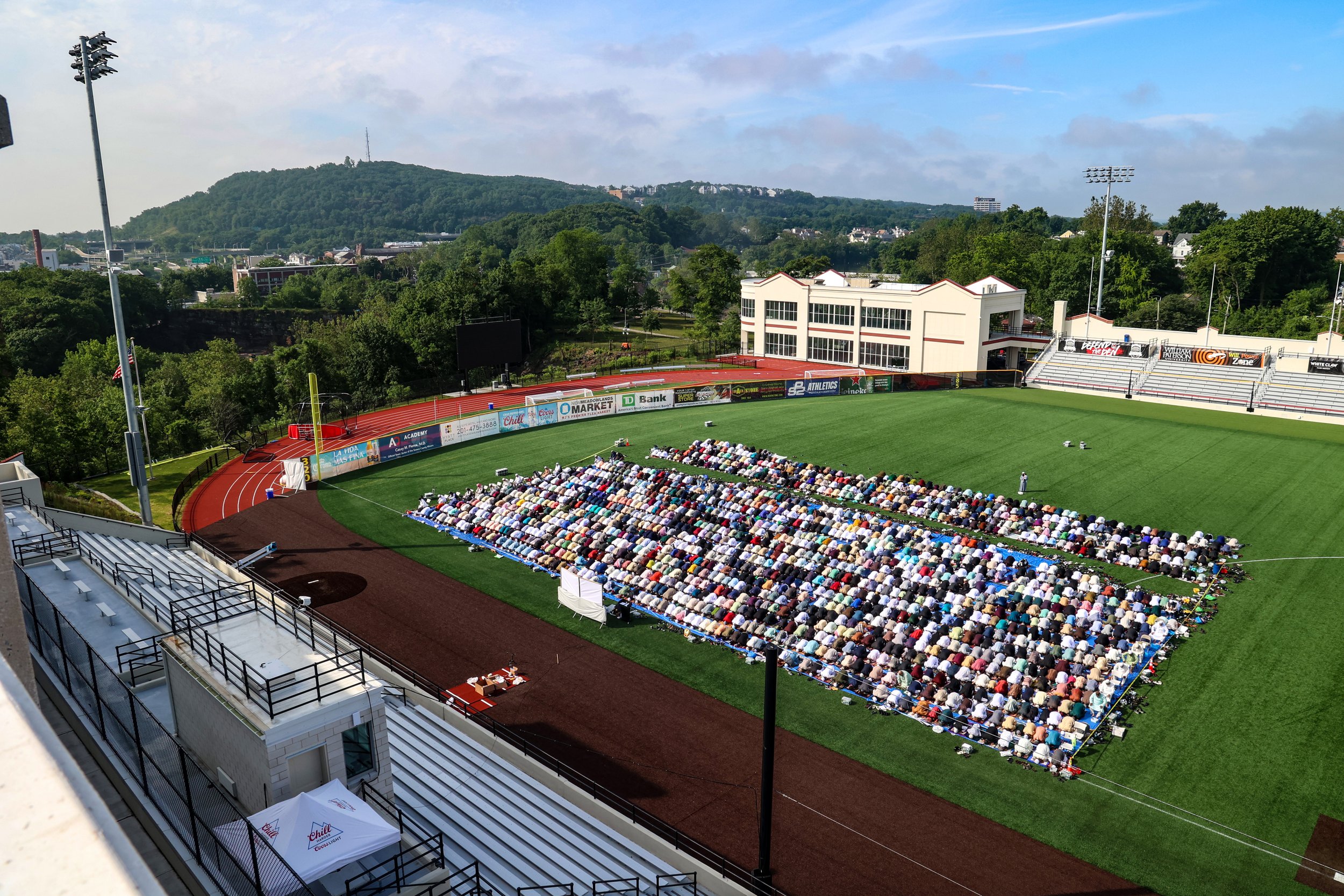 06-28-23 HINCHLIFFE STADIUM: Thousands of Muslims gathered for a special holiday prayer service at Hinchliffe Stadium, marking the first ever Eid-Jamat at the historic stadium.