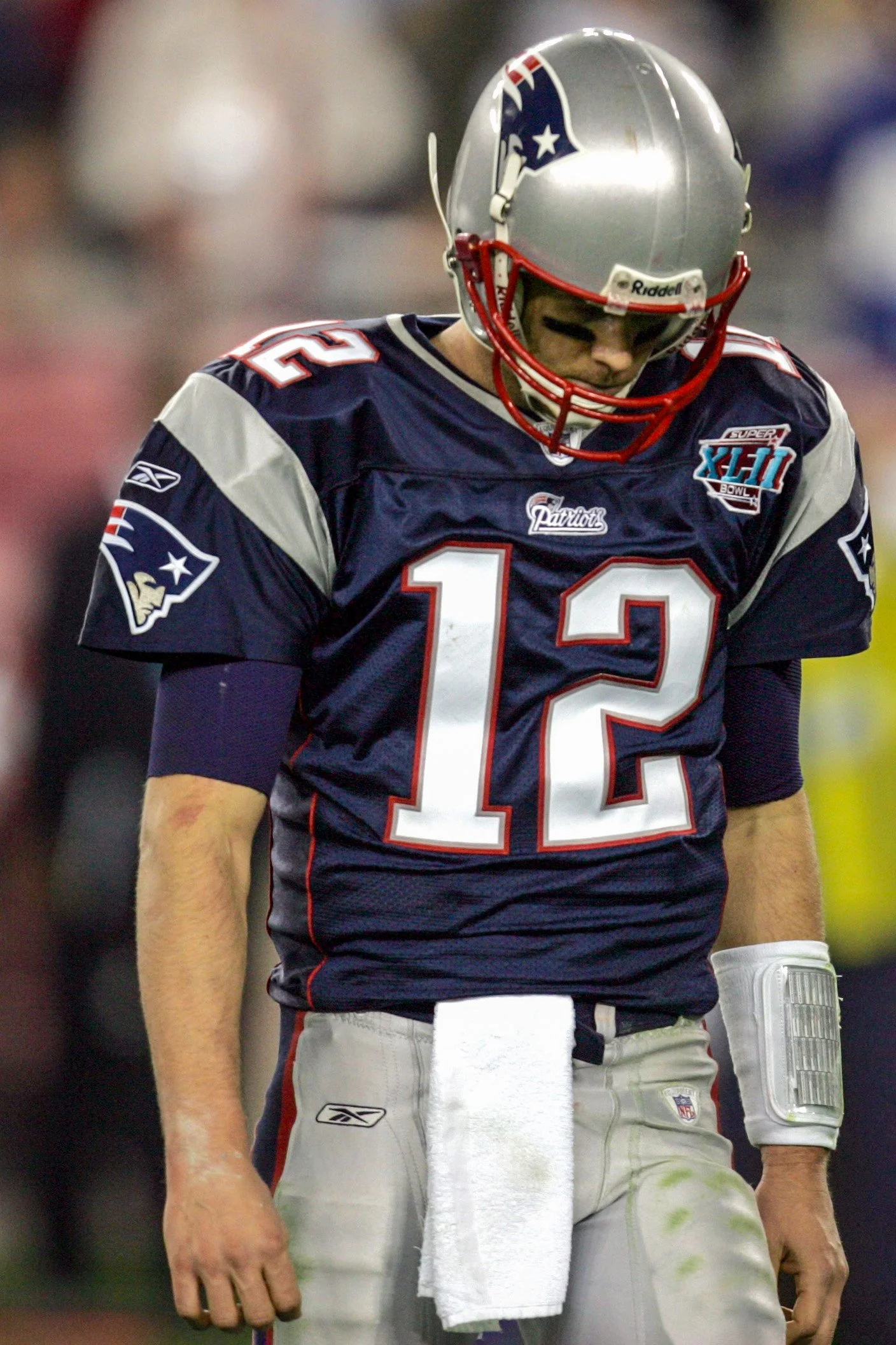 New England Patriots QB Tom Brady looks dejected near end of the game.