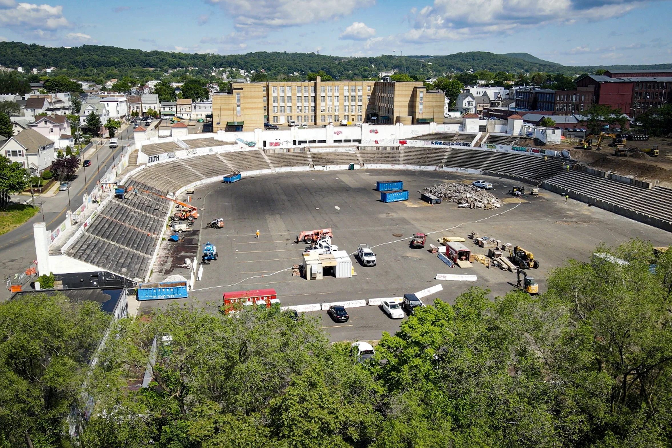04–18-2022 HINCHLIFFE STADIUM: After lying vacant for 24 years, the historic stadium is being brought back to life with a massive renovation project. The stadium is expected to open in the spring of 2023.