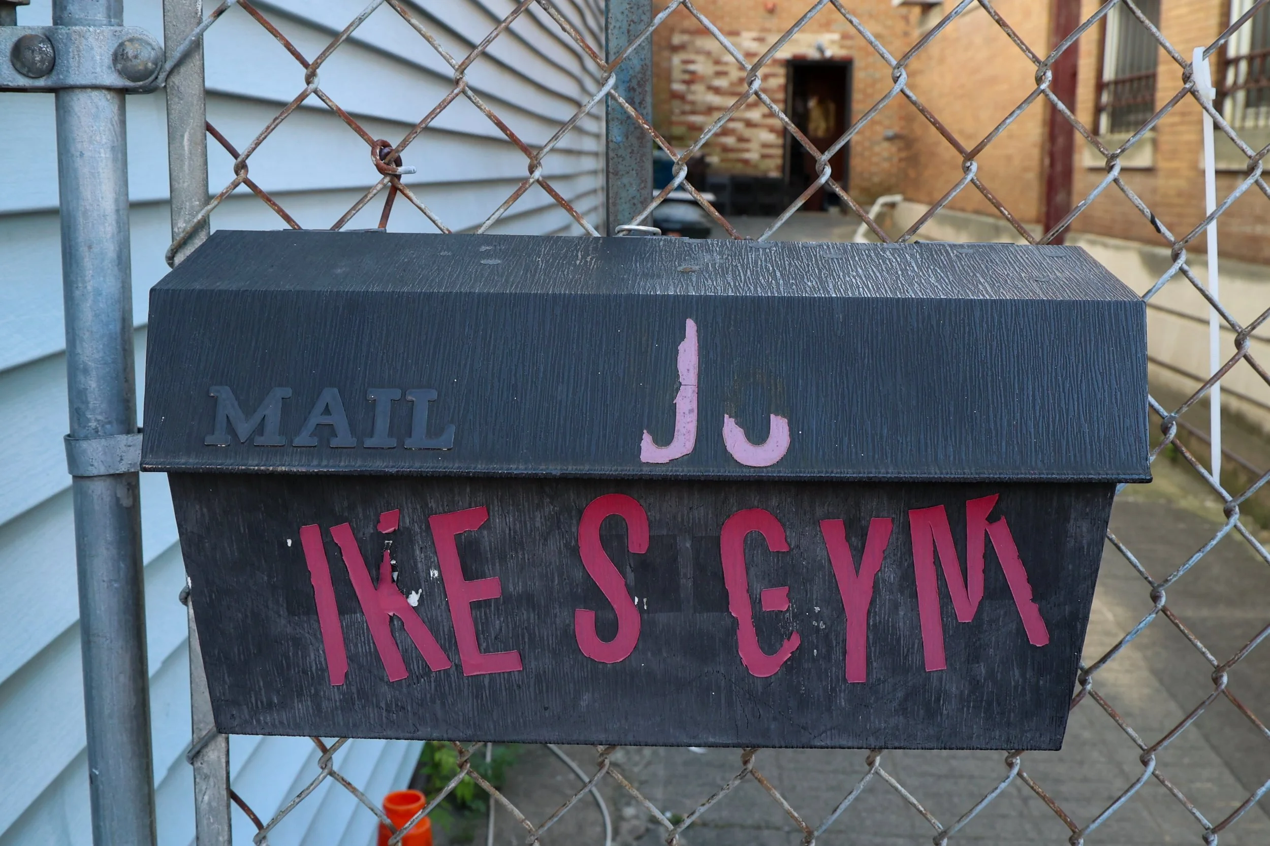 Mailbox for Ike and Randy's Boxing Gym on Park Ave in Paterson’s gritty 5th Ward. As one of only two remaining boxing gyms in Paterson, the gym offers a dedicated space for young boxers to train and master the art of boxing.
