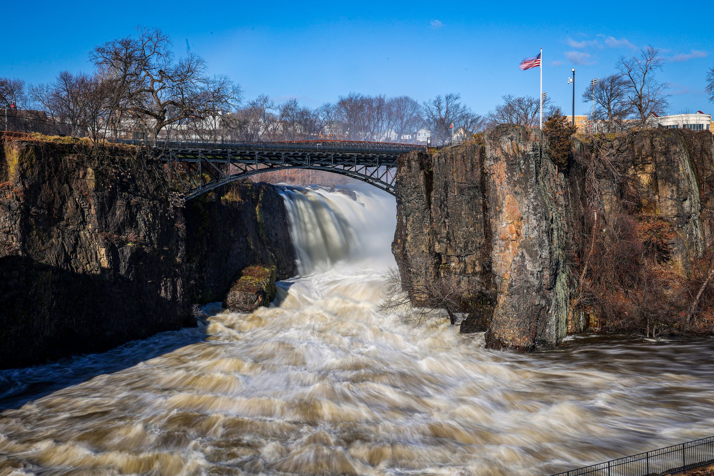12-21-23 PATERSON; The Great Falls National Park is seen after several days of heavy rain, which resulted in high water and a rainbow.