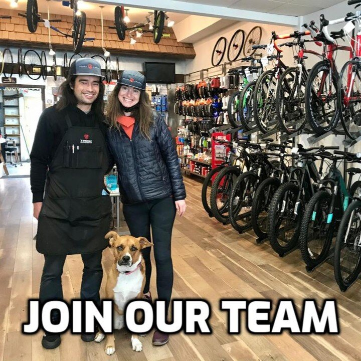 NOW HIRING! Seeking people with friendly customer service skills who LOVE bikes!

All positions, seasonal &amp; year-round, full-time preferred. Flexible schedule and customizable benefits package.

If you're looking for a change in careers (or start