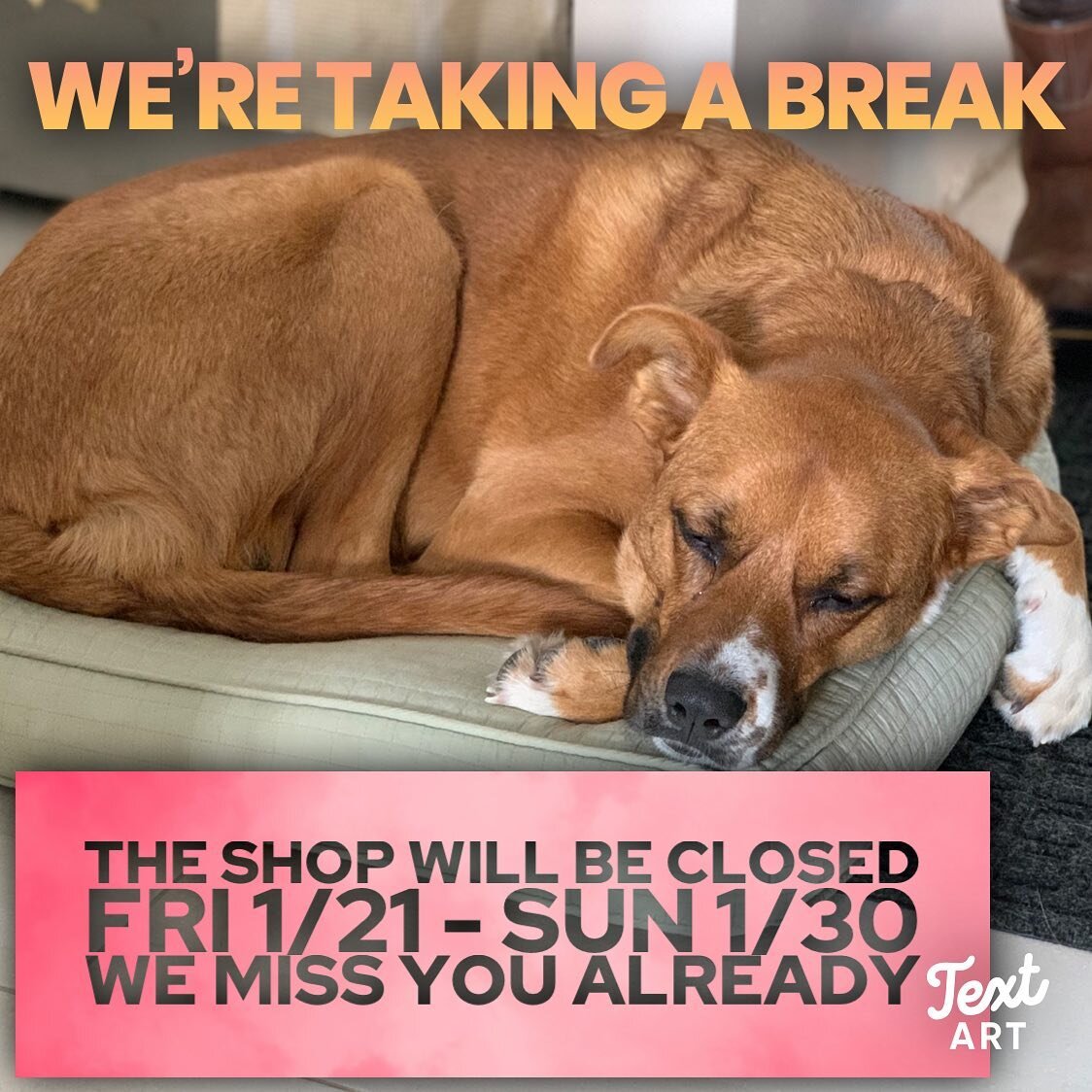We are closing the shop for a little break! We&rsquo;re open 11am-6pm Thursday, 1/20. We will be closed Friday, 1/21 through Sunday, 1/30. We will resume normal winter hours on Monday, 1/31. As always, we are available by phone and email, so please r