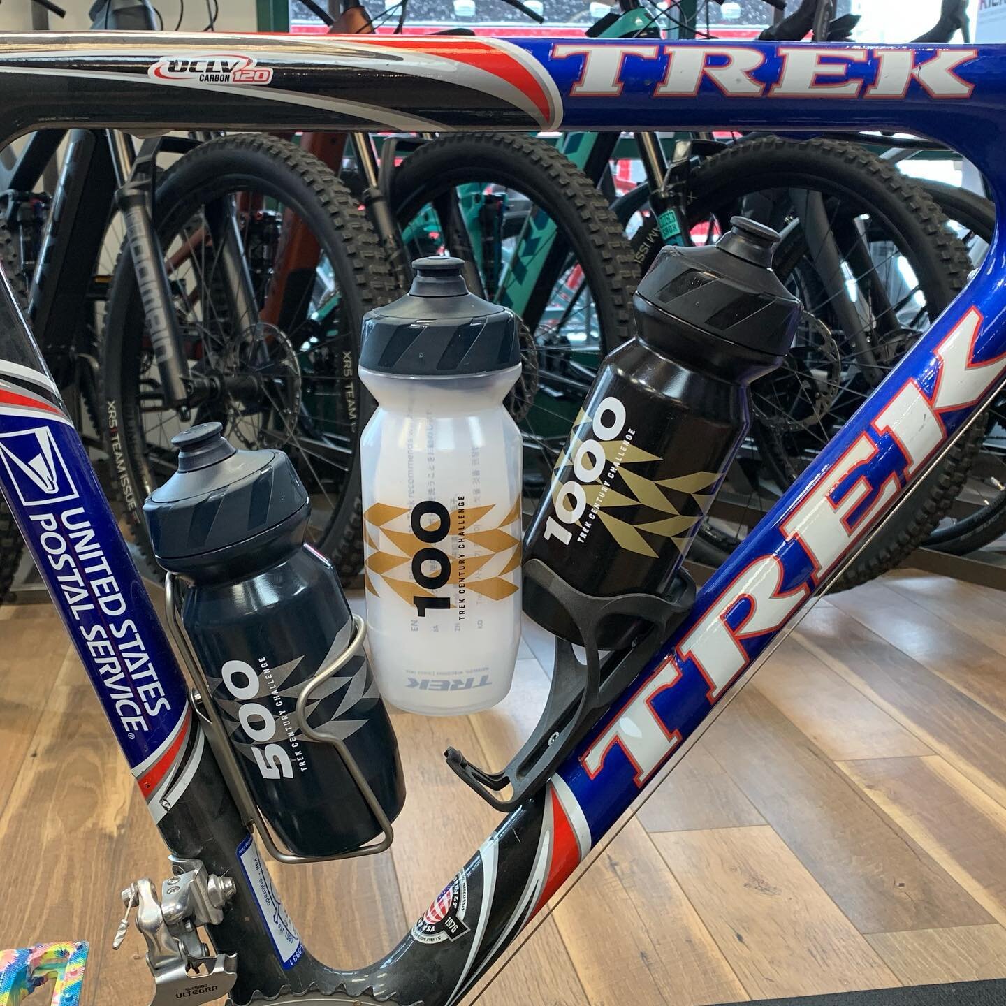 Were you part of the @trekbikes @strava challenge this summer? Come pick up your water bottle and try your luck winning a bonus prize&mdash;each bottle has a scratcher ticket for a chance to win, but prizes must be claimed by Dec 31, so don&rsquo;t w