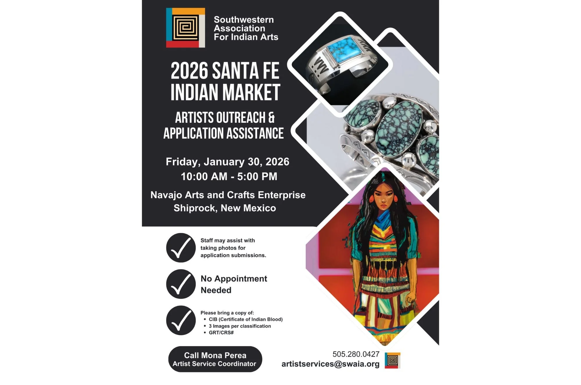 2026 Santa Fe Indian Market Artists Outreach & Application Assistance