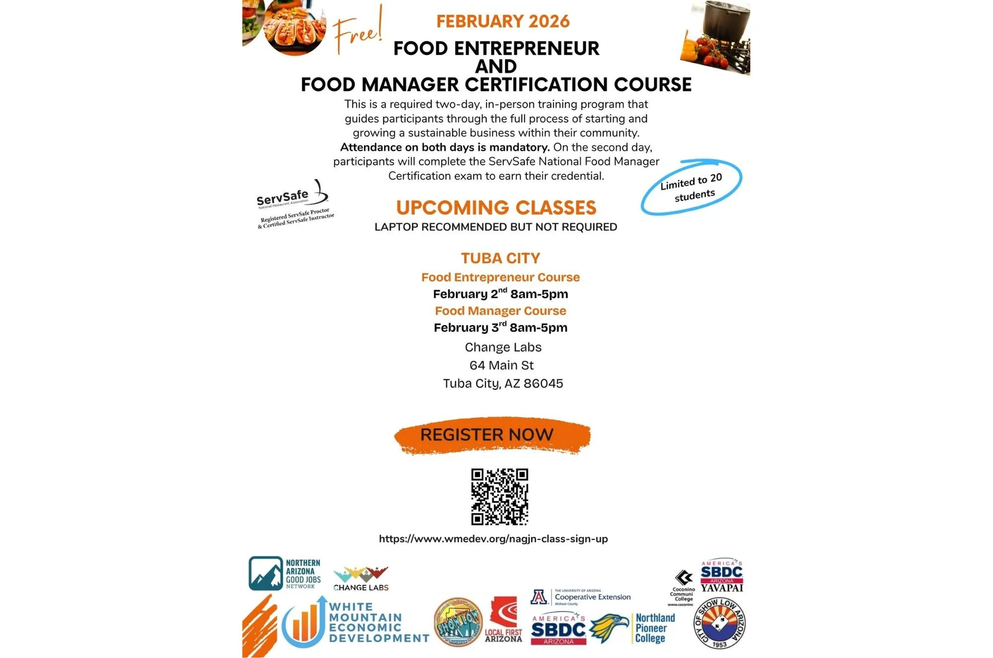 Food Entrepreneur & Food Manager Certification Course – February 2026
