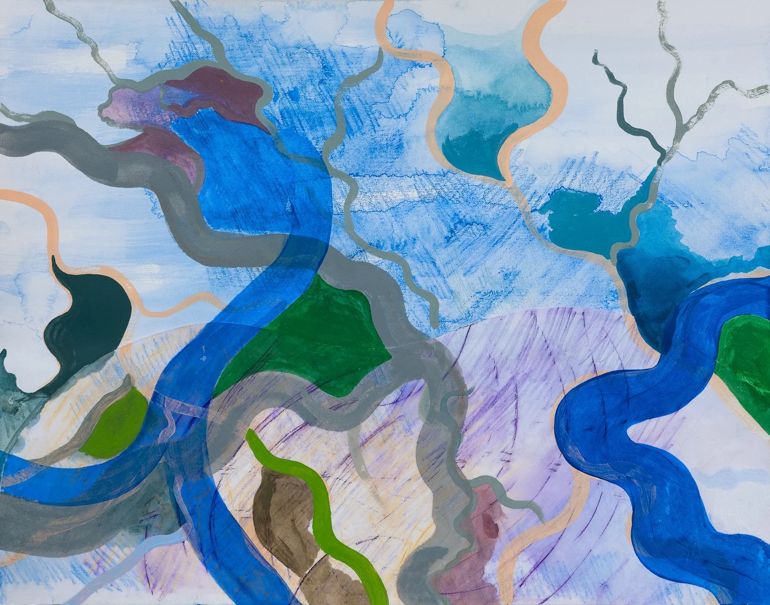 River Plants 2023, Mixed Media 11 x 14 in