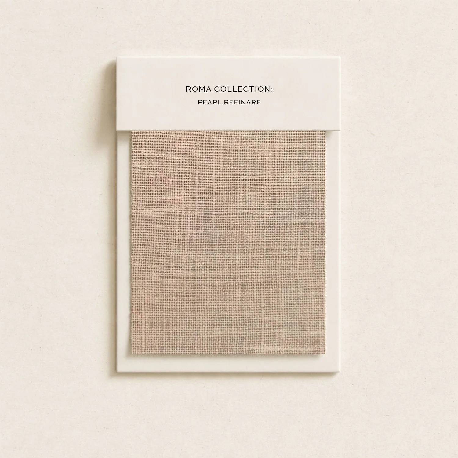 Sample of fabric swatch from Roma Collection: Pearl Refine, displayed on a white background.
