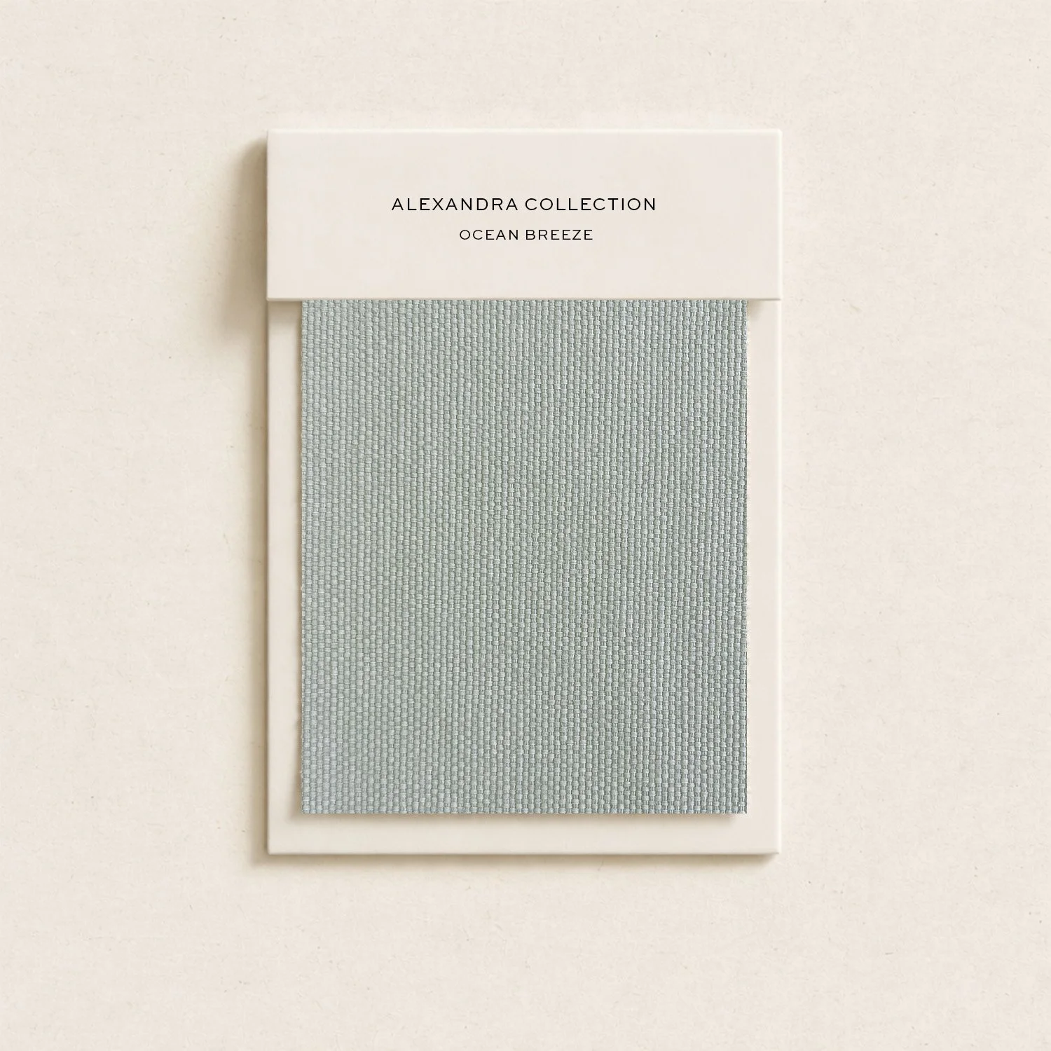 Sample swatch of fabric from the Alexandra Collection, Ocean Breeze color.