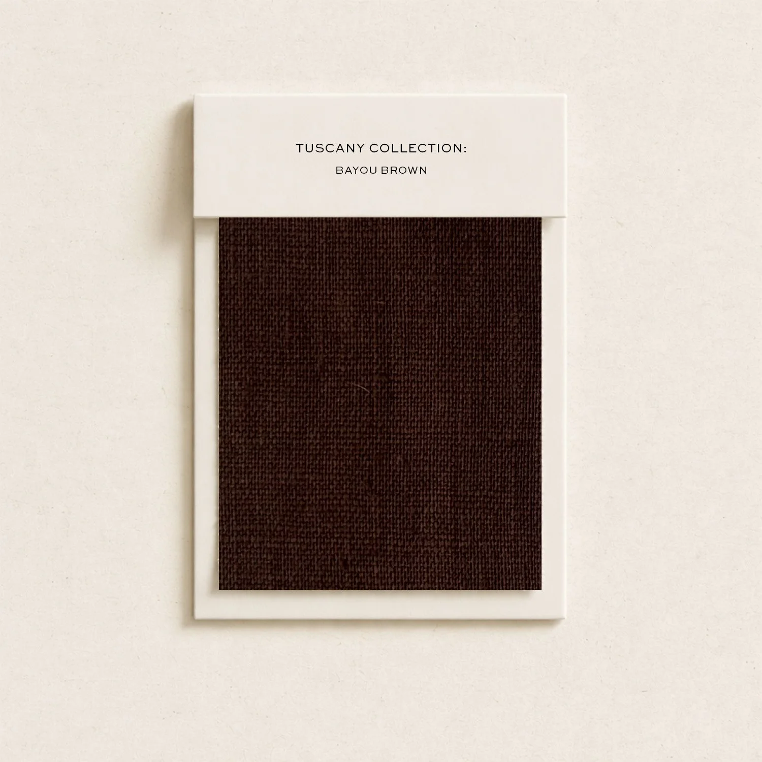 Color swatch labeled 'Tuscany Collection: Bayou Brown' on a white background.