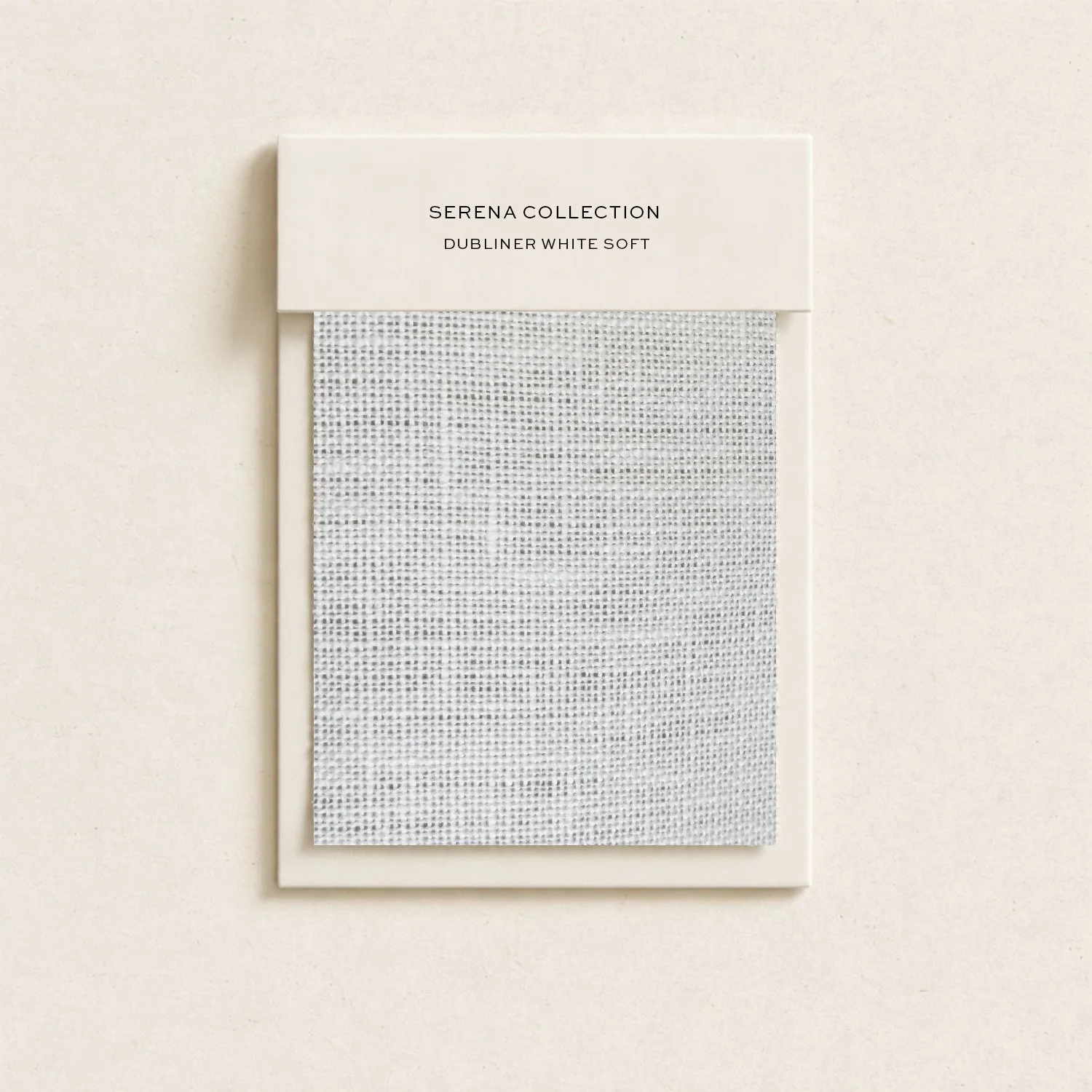 Sample swatch of Serena Collection Dubliner White Soft fabric or wallpaper with a textured pattern and a neutral light color.