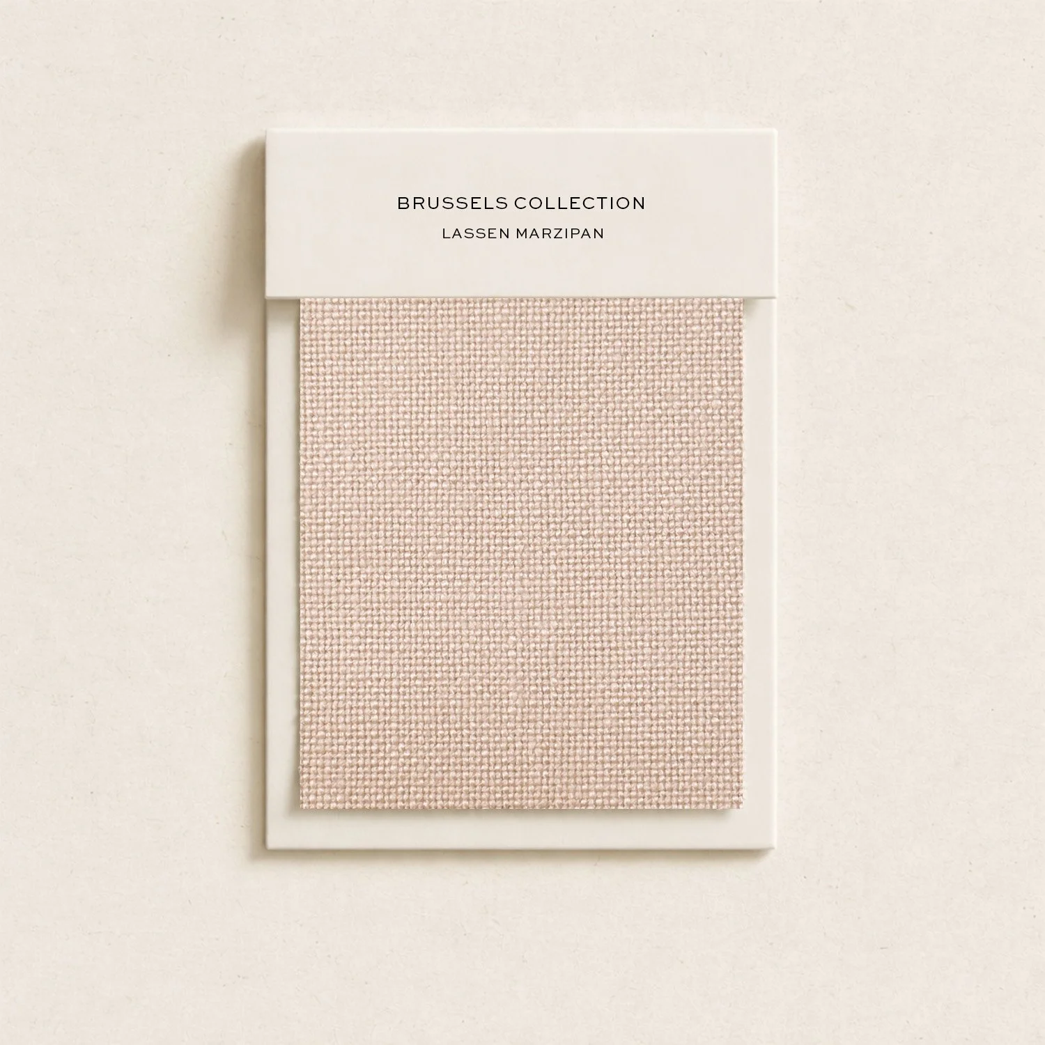 Sample fabric swatch in soft pink color from Brussels Collection by Lassen Marzipan