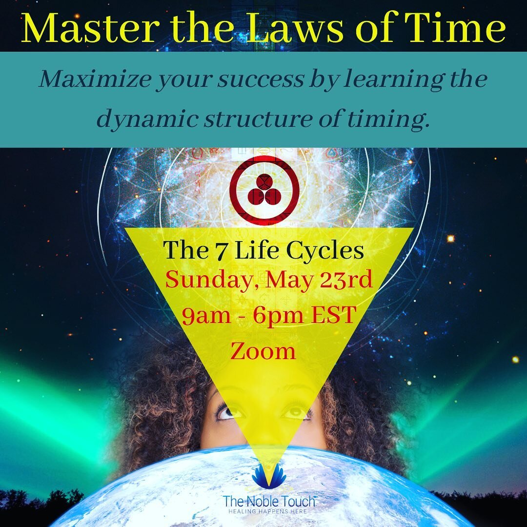 Master the Laws of Time in this 1- Day Workshop!
_____
In this workshop you will know the best times to make the best decisions by learning to understand the dynamics of timing and create success for obtaining your private and professional goals!
___