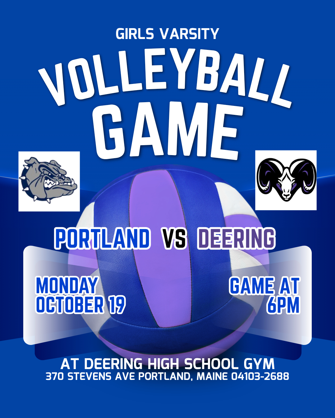 Portland vs Deering Volleyball Game