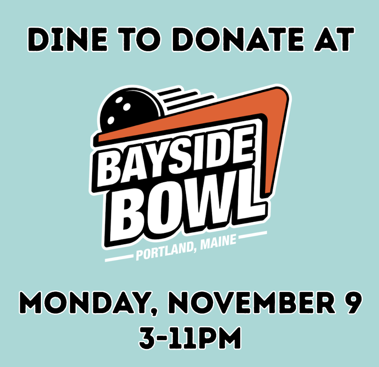 Dine to Donate at Bayside Bowl