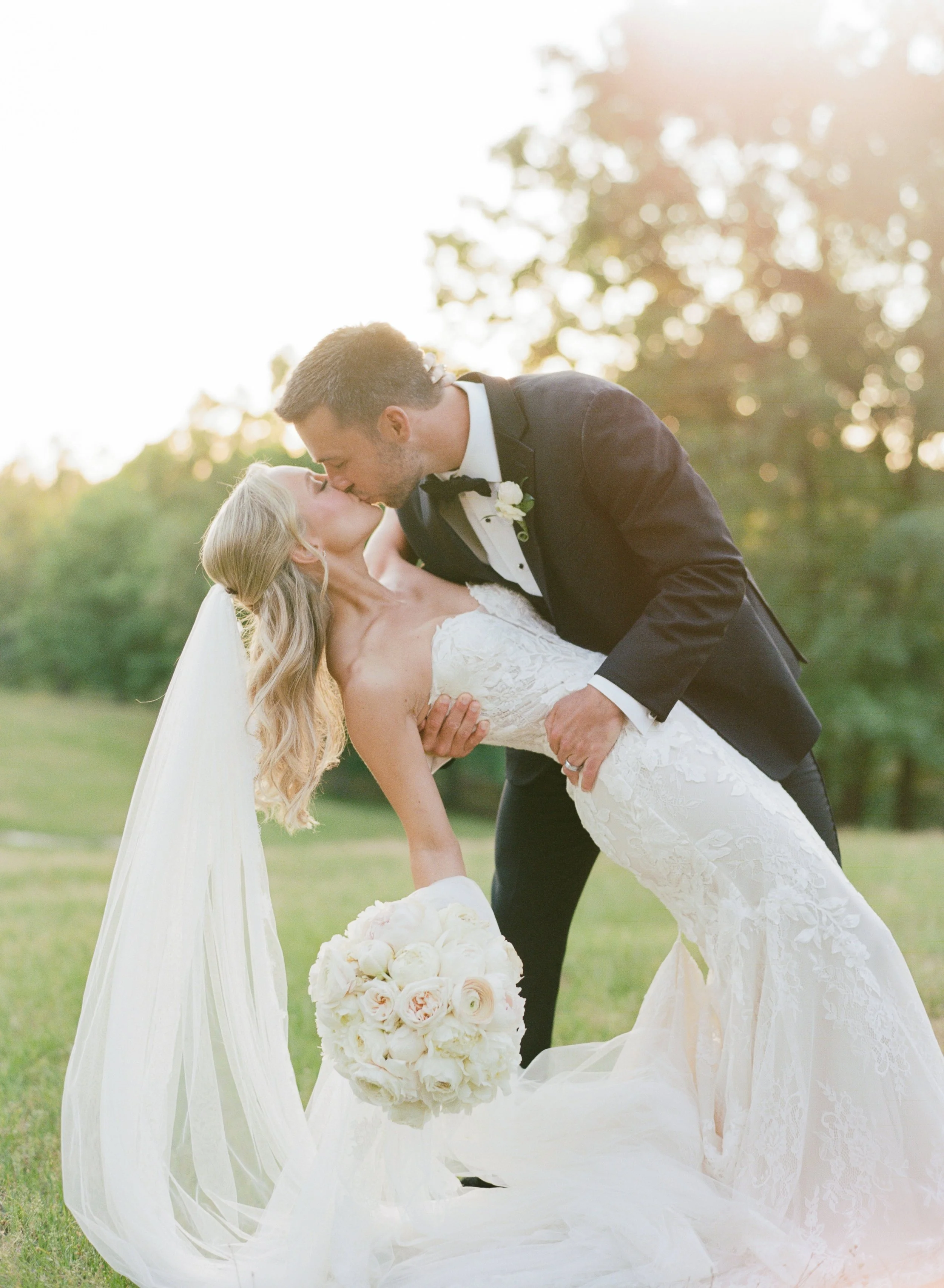 golden hour wedding portraits