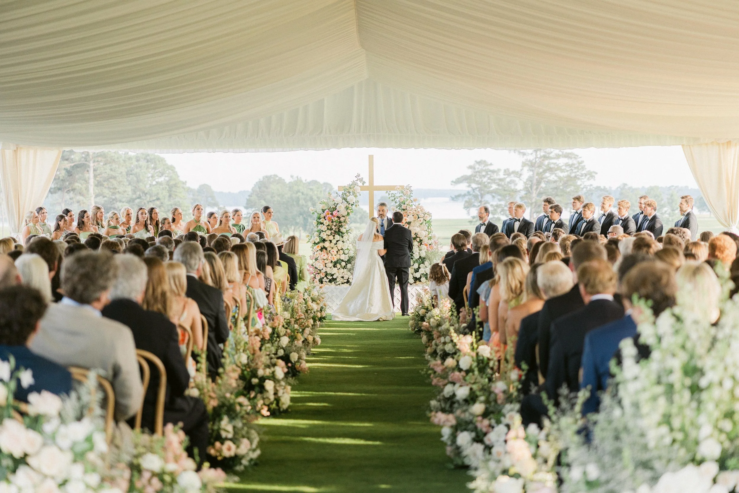 luxury tented wedding ceremony in alabama