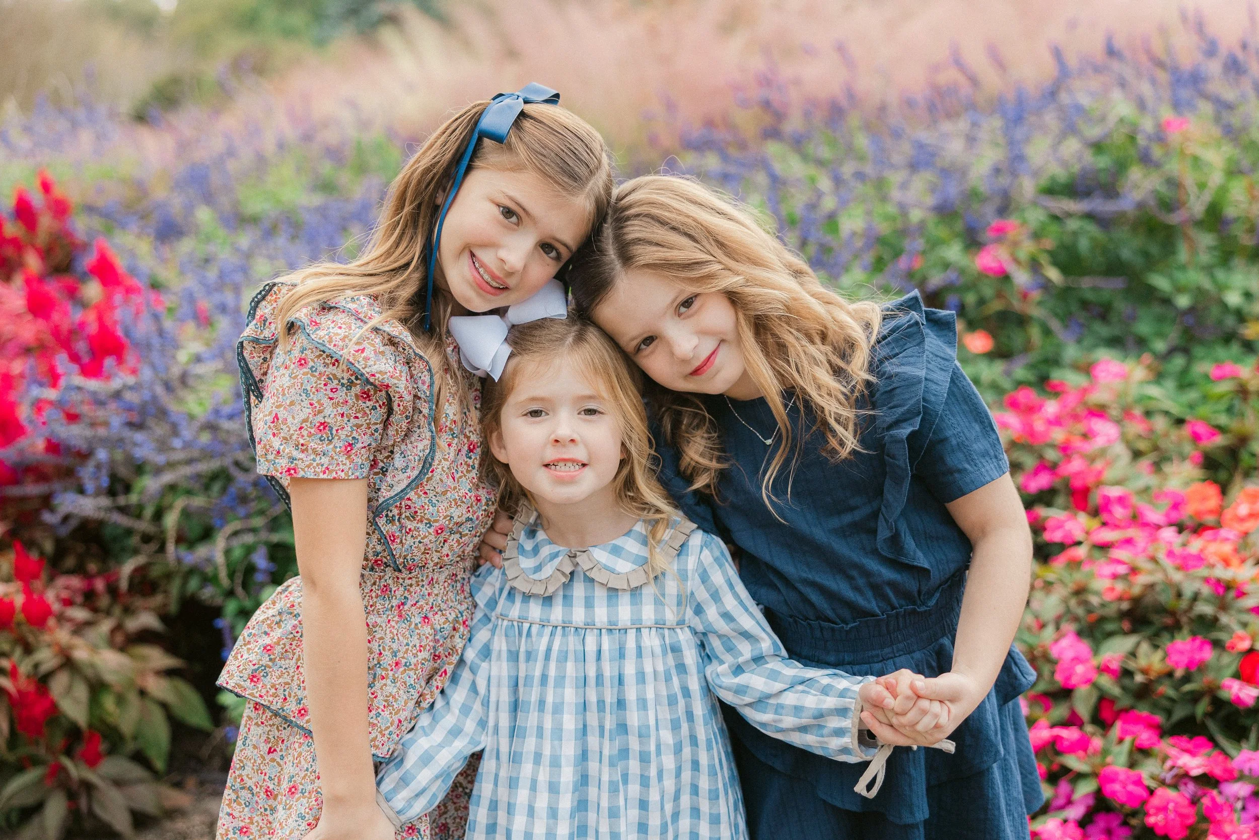 family photos with flowers