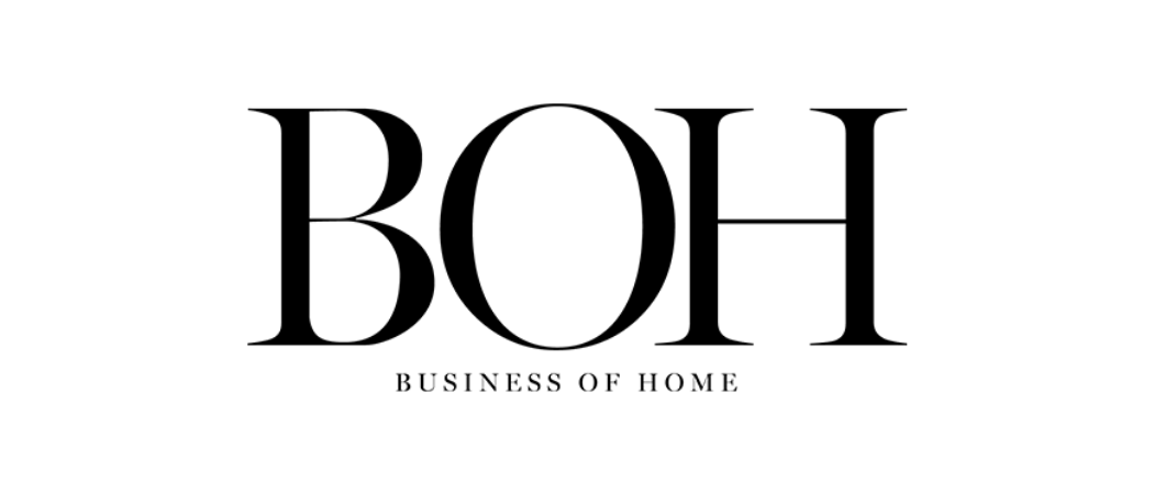 Logo with the words 'BOH' in large black letters, and 'Business of Home' underneath in smaller black font.