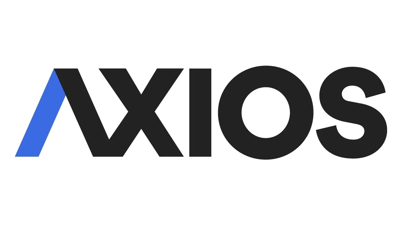 Logo with a stylized blue and black word 'Axios' on a white background.