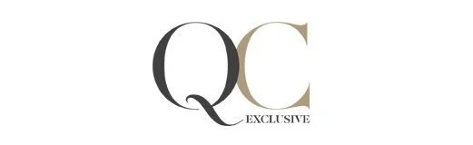 QC Exclusive logo in black, gold, and beige colors.