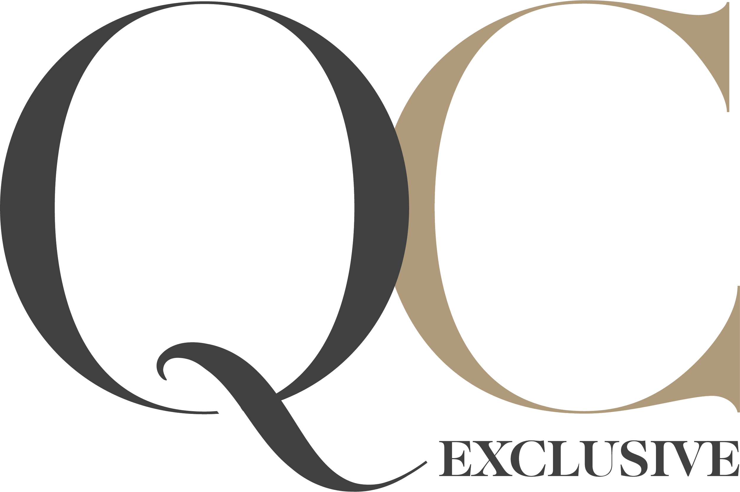 QQ Exclusive logo with stylized Q's in black, gray, and gold.